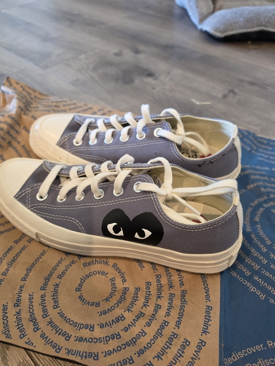 Converse All Stars Shoes - Converse All Stars Play Comme des Garcons Grey with Black Heart **small stain**